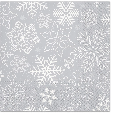 
                                            Napkins Snowflakes and stars silver
                                            