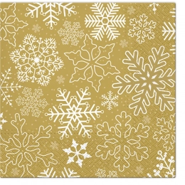 Napkins Snowflakes and stars gold