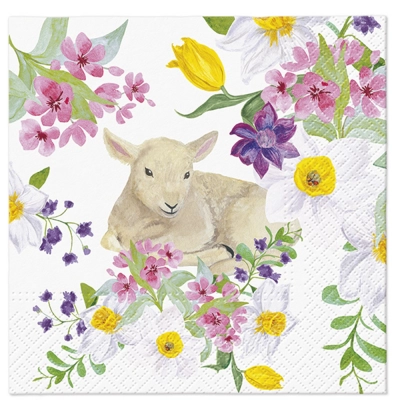 
                                            Napkins Lamb in Flowers
                                            