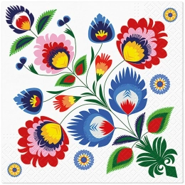 Set of 20 paper napkins 33x33cm; polish design