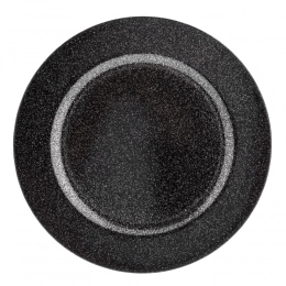 Plate charger, diameter 33 cm, black with glitter