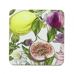 Lemon set of 4 coasters 10x10 cm color box