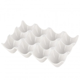 Поднос для яиц на 6 штук 18x12,5x3,5 см кремового цвета из фарфора