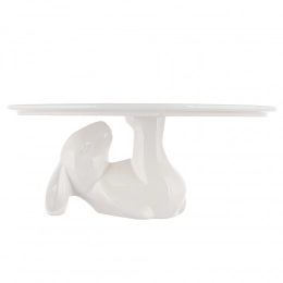 Cake stand with bunny 25x25x9 cm cream porcelain