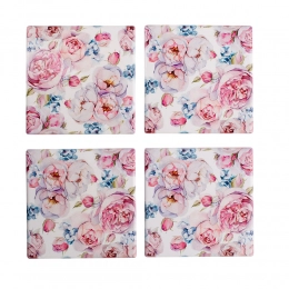Scarlett set of 4 ceramic coasters 10x10 cm BZ