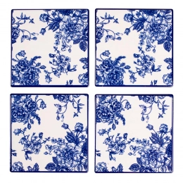 Elisabeth set of 4 ceramic coasters 10x10cm color box