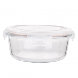 ROUND GLASS FOOD CONTAINER WITH VENTED LID 0,95 L; 18x8 cm