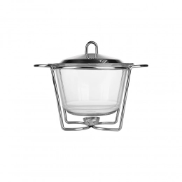 Glass oven dish with steel metal rack and lid 4,0l
