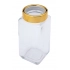 Стеклянный квадратный контейнер с золотой крышкой, 1 л Стеклянный квадратный контейнер с золотой крышкой, 1 л