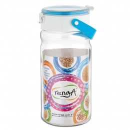 Glass jar with plastic lid 1,8l blue