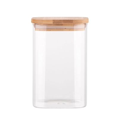 
                                            Square Borosilicate Container 1150ml with Bamboo Lid
                                            