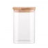 Square Borosilicate Container 1150ml with Bamboo Lid