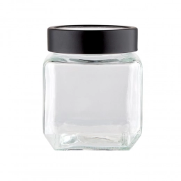 Glass jar with black lid 500 ml