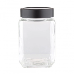 Glass jar with black lid 700 ml