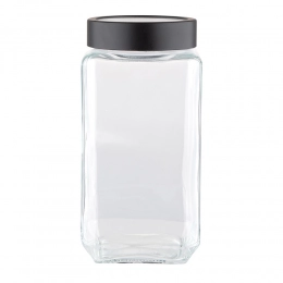 Glass jar with black lid 1000 ml