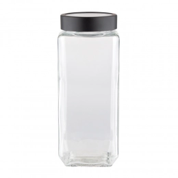 Glass jar with black lid 1300 ml