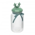 Glass storage jar with relief, ceramic lid in the shape of horns, 1250 ml, green Glass storage jar with relief, ceramic lid in the shape of horns, 1250 ml, green