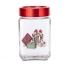 Classical Christmas jar with presents dec. and red lid, 700ml Classical Christmas jar with presents dec. and red lid, 700ml