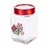 Classical Christmas jar with presents dec. and red lid, 700ml Classical Christmas jar with presents dec. and red lid, 700ml