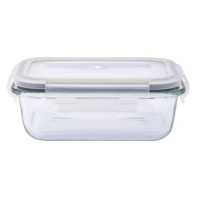 
                                            Fresh rect.soda lime glass food container wtih pp lid 14,5x10,5x5,5 cm 370 ml
                                            