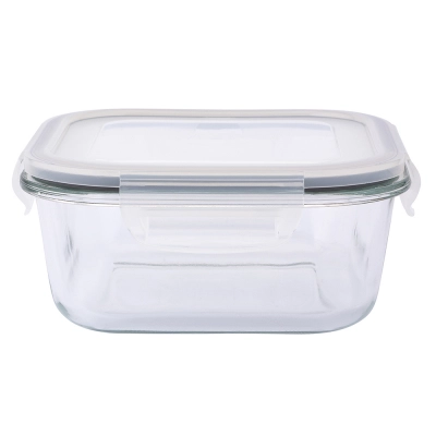 
                                            Square soda lime glass food container with pp lid 750 ml 15,8x15,8x7 cm
                                            