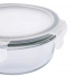 Round soda lime glass food container with pp lid 400 ml 13,5x6,3 cm Round soda lime glass food container with pp lid 400 ml 13,5x6,3 cm