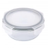 Round soda lime glass food container with pp lid 400 ml 13,5x6,3 cm Round soda lime glass food container with pp lid 400 ml 13,5x6,3 cm