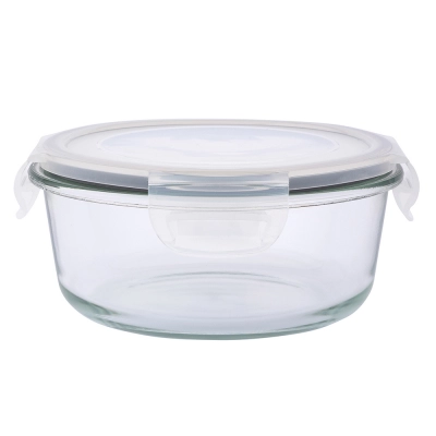 
                                            Round soda lime glass food container with pp lid 600 ml 15,6x7,1 cm
                                            