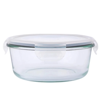 
                                            Fresh round soda lime glass food container with pp lid 18,0x7,7 cm 950ml
                                            