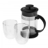 Набор для заваривания чая и кофе 800 мл + 2 стакана из высокоборосиликатного стекла 300 мл Набор для заваривания чая и кофе 800 мл + 2 стакана из высокоборосиликатного стекла 300 мл