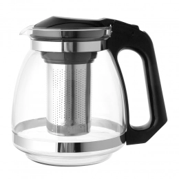 Black glass tea pot 1,5 L with filter