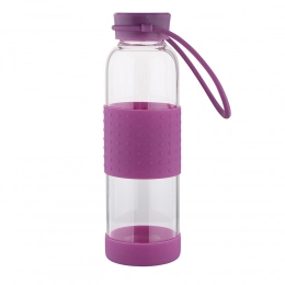 550ml high borosilicate water bottle with silicon cover  6.8*22.5cm