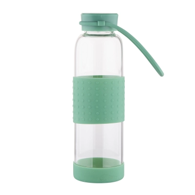 
                                                550ml high borosilicate water bottle with silicon cover  6.8*22.5cm
                                                