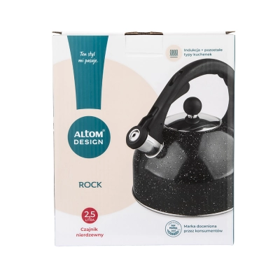 
                                                Stainless steel whistling kettle Rock 2,5l.
                                                