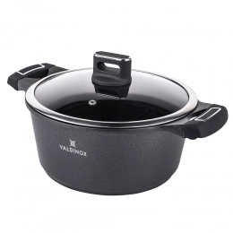 Valdinox Strong casserole 24cm with glass lid 4,3l.