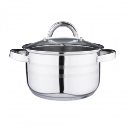 Remo stainless steel pot 1,9 L dia. 16 cm height 9,5 cm with lid