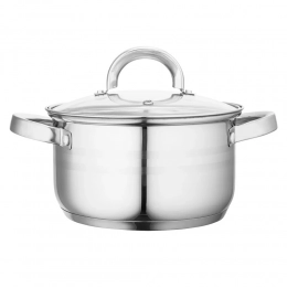 Remo stainless steel pot 2,6 L dia. 18 cm height 10,5 cm with lid