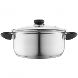 Кастрюля Emilio из нержавеющей стали, 4,2 л, 24 см, с стеклянной крышкой
