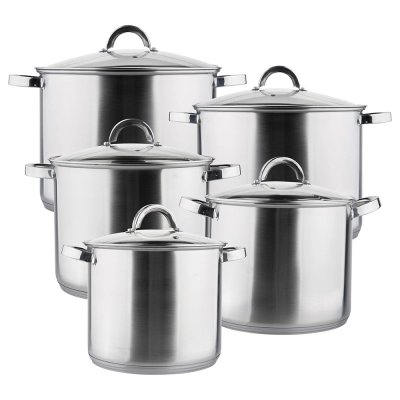 
                                            Fabio stainless steel set of 5 high pots 22/24/26/28/30cm
                                            