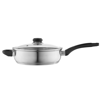 
                                            Emilio stainless steel frying pan, 2.8L, 24cm, with glass lid
                                            