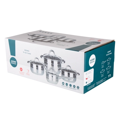 
                                            Remo 8pcs stainless steel cookware set
                                            