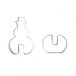 2 pcs snowman cookie cutters set 8x5,5x2,5 cm