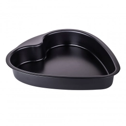 Baking tin heart non-stick black