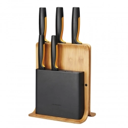 Fiskars FF Knife block bamboo 5 knives