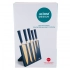 5pcs set knife with magnetic block dark blue with gold 5pcs set knife with magnetic block dark blue with gold