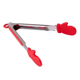 Stainless stell food tong with silicone hand glove shaped 23x5x3 cm