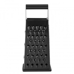 Rectangular 4-function metal grater, 24,5x10,5x7,5 cm, black