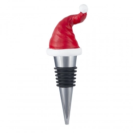 Wine stopper Santa's hat, 10,5x2,5x2 cm, mix.