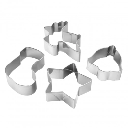 Set of 4 stainless steel cutters, Christmas mix II
