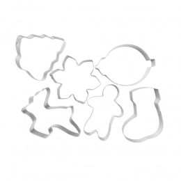 Set of 6 stainless steel Christmas bakeshop cutters